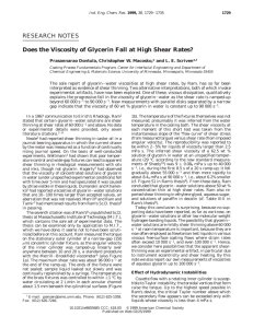 Does the Viscosity of Glycerin Fall at High Shear Rates?