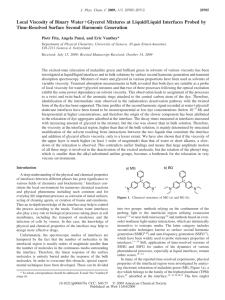 Local Viscosity of Binary Water+Glycerol Mixtures at Liquid/Liquid