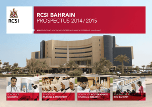 rcsi bahrain prospectus 2014 / 2015