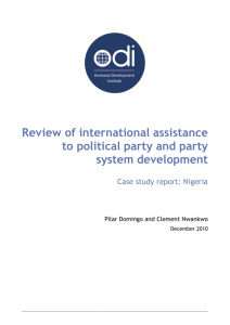 Review of international assistance to political party and party system