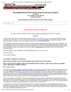 oklahoma rules for efiling in selected pilot courts