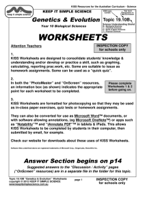 Worksheets - KISS HOME page