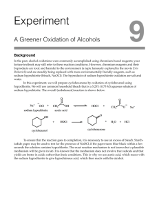 Experiment 9 - A Greener Oxidation of Alcohols