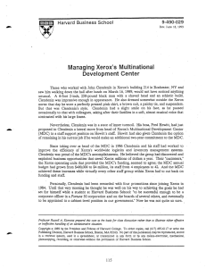 Managing Xerox's Multinational Development Center