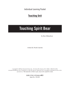 Touching Spirit Bear - Teacher's Pet Publications