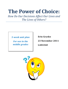The Power of Choice - The Department of Language Education