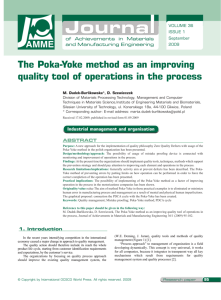 The Poka-Yoke method as an improving quality tool of operations in