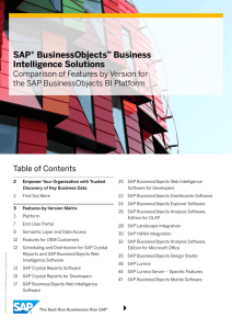 SAP BusinessObjects Business Intelligence Solutions