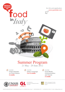 applying to the critical studies on food in italy summer program