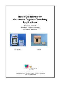 Basic Guidelines for Microwave Organic Chemistry Applications