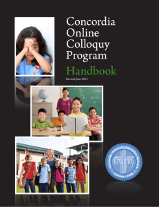 Concordia Online Colloquy Program Handbook