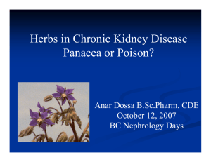 Presentation: Herbs in Chronic Kidney Disease