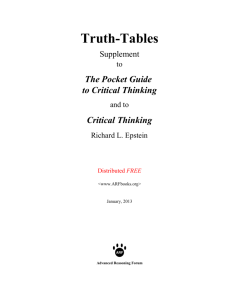 Truth-Tables Supplement