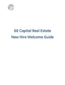 GE Capital Real Estate New Hire Welcome Guide