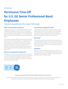 Permissive Time Off for U.S. GE Senior Professional Band Employees