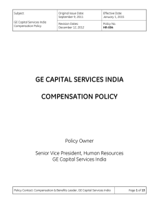 GE CAPITAL SERVICES INDIA COMPENSATION POLICY