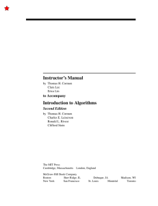Instructor's Manual Introduction to Algorithms - IME-USP