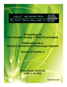 Burnaby - Canadian Society of Plant Physiologists