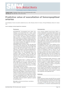 Predictive value of auscultation of femoropopliteal arteries