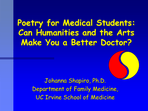 Poetry for Medical Students - Medical Education | School of Medicine