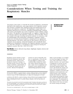 Considerations When Testing and Training the Respiratory Muscles