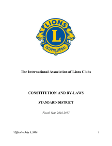 District Constitution and By-Laws