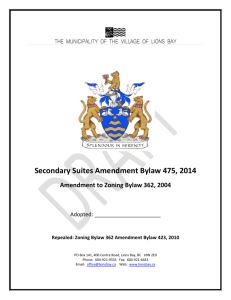 Secondary Suites Amendment Bylaw 475, 2014