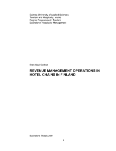 revenue management operations in hotel chains in finland