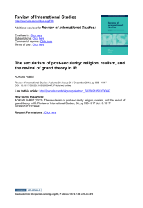 Review of International Studies The secularism of postsecularity