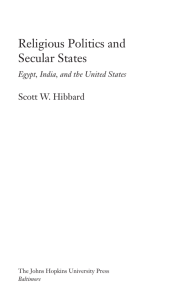 Religious Politics and Secular States