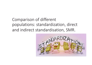 standardization, direct and indirect standardisation, SMR.