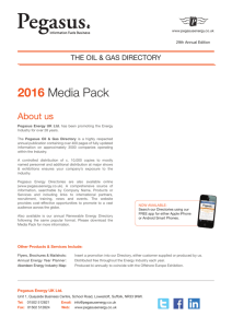 2016 Media Pack - Pegasus Energy
