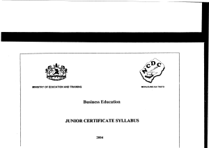 Business education: junior certificate syllabus
