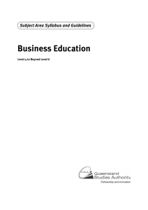 Business Education Level 4 to Beyond Level 6