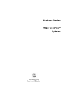 Business Studies Upper Secondary Syllabus