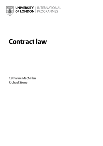 Contract law - University of London International Programmes