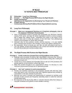 4P Model 14 TOYOTA WAY PRINCIPLES