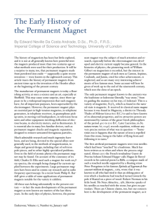 Permanent Magnet Early History