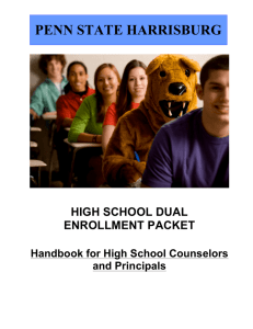 PSU Dual Enrollment School Handbook update 3 10 14