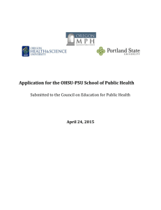 Application for the OHSU-PSU School of Public Health