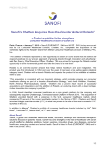 Sanofi's Chattem Acquires Over-the