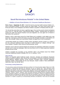 Sanofi Re-Introduces Rolaids® in the United States