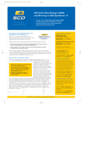 SCO Online Data Manager and Mirroring Data Sheet