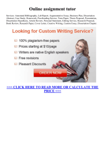 Online assignment tutor