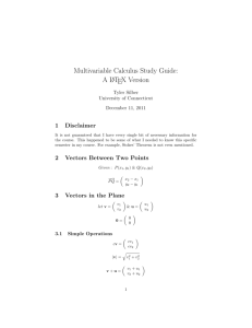 Multivariable Calculus Study Guide: A LATEX Version