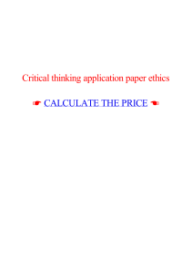 Critical thinking application paper ethics