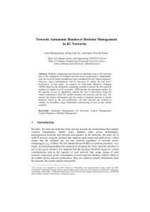 Towards Autonomic Handover Decision Management in 4G Networks.