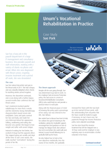 Unum's Vocational Rehabilitation in Practice