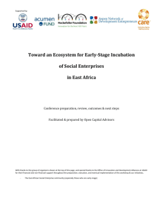 Early Stage Social Enterprise EcoSystem Workshop