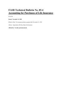 FASB Technical Bulletin No. 85-4 Accounting for Purchases of Life